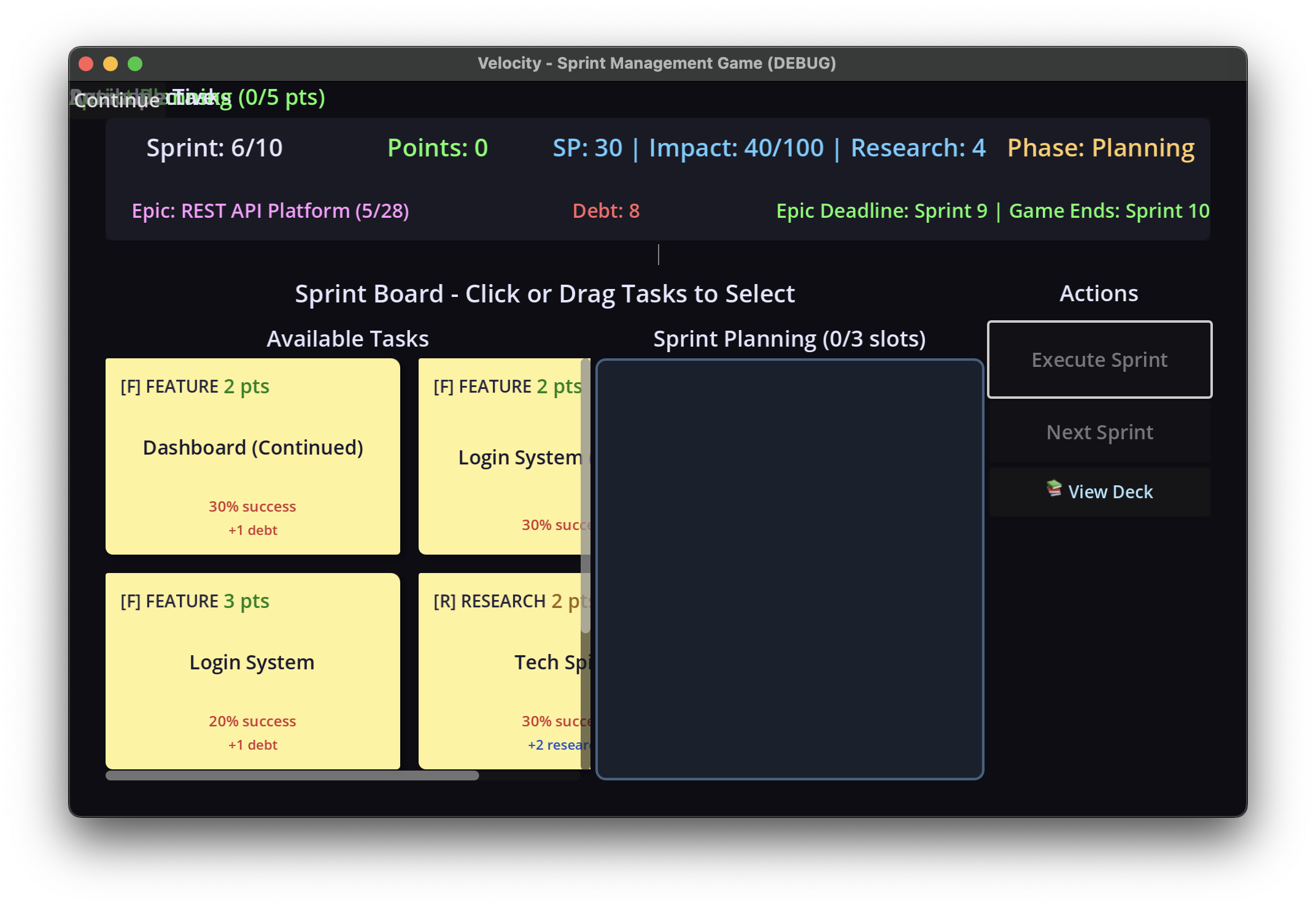 early game with button